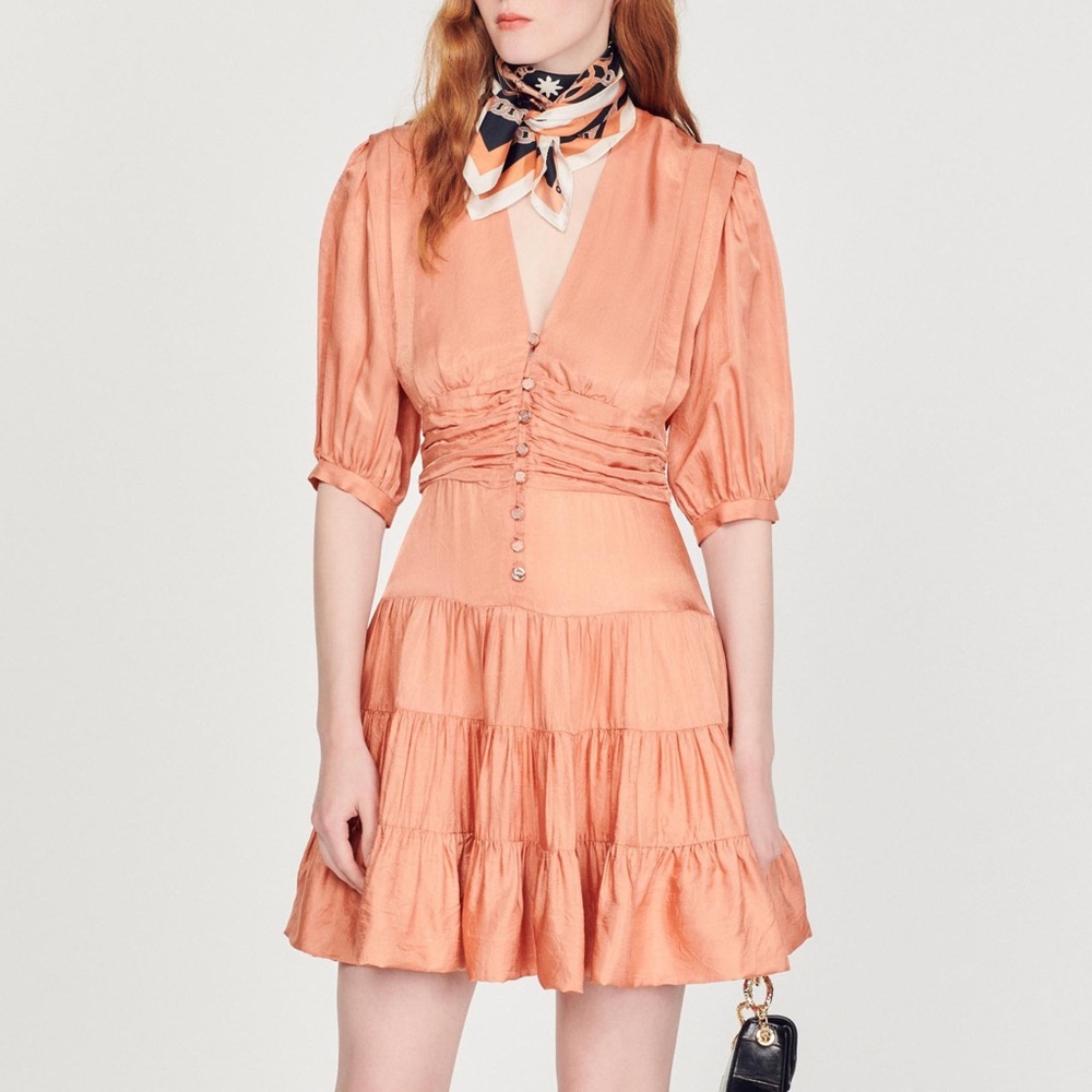 NWT Sandro Mylene Satin Mini Dress